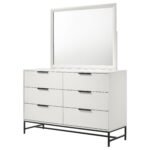 Sonora 6-drawer Dresser with Mirror White | White Dresser - Image 4