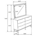Sonora 6-drawer Dresser with Mirror White | White Dresser - Image 3