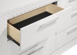 Ives 6-drawer Dresser and Mirror White High Gloss | White Dresser - Image 3