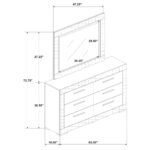 Ives 6-drawer Dresser and Mirror White High Gloss | White Dresser - Image 2