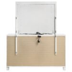 Marmore 9-drawer Dresser and LED Mirror White Dresser - Image 5