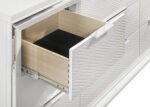 Marmore 9-drawer Dresser and LED Mirror White Dresser - Image 4