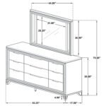 Marmore 9-drawer Dresser and LED Mirror White Dresser - Image 2