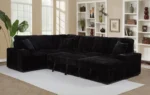Black Sleeper Couch - Devonshire Sleeper Sectional Sofa - Image 2