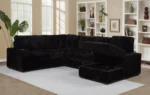 Black Sleeper Couch - Devonshire Sleeper Sectional Sofa - Image 3