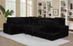 Black Sleeper Couch - Devonshire Sleeper Sectional Sofa (3)