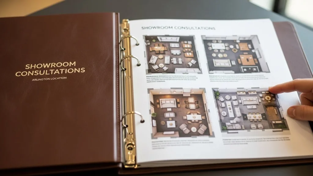 Every layout strategy below has been validated in real showroom consultations at our Arlington location.