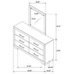 Jessica 6-drawer Dresser with Mirror Snow White | White Dresser - Image 3