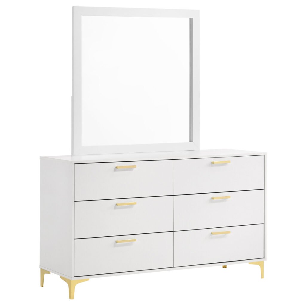 Kendall 6-drawer Dresser with Mirror | White Dresser