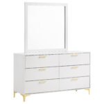 Kendall 6-drawer Dresser with Mirror | White Dresser