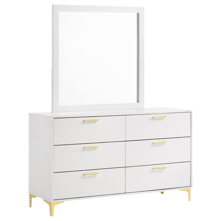Kendall 6-drawer Dresser with Mirror | White Dresser
