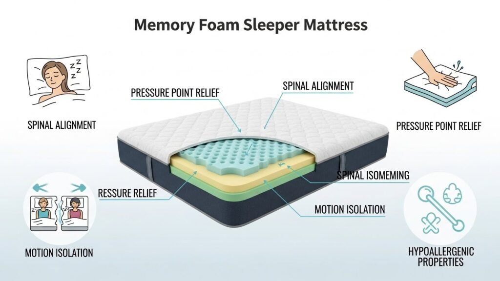 Key benefits of memory foam sleeper mattresses