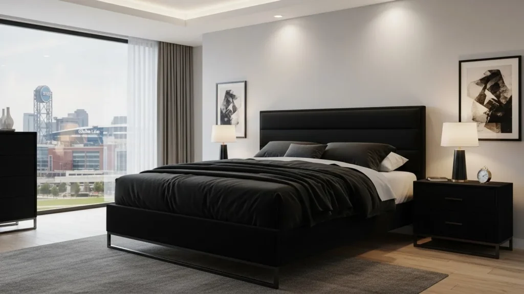 Looking for a black bed set in Arlington, TX that combines timeless style with modern comfort 