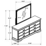 Louis Philippe 6-drawer Dresser and Mirror White Dresser - Image 2
