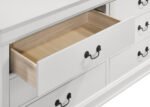 Louis Philippe 6-drawer Dresser and Mirror White Dresser - Image 4