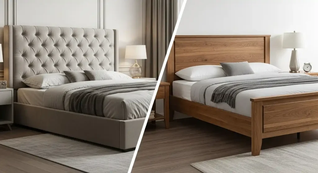 Upholstered vs. Wood Construction Bed