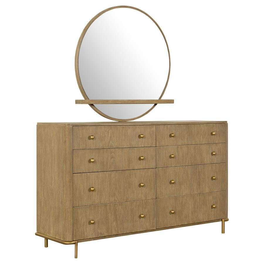 Coaster Furniture - Arini 8-Drawer Dresser with Mirror in Sand Wash - 224303M Coaster Furniture - Arini 8-Drawer Dresser with Mirror in Sand Wash - 224303M
