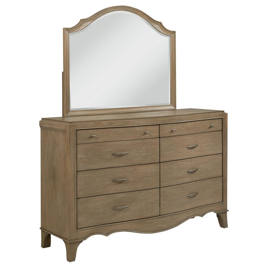 Coaster Furniture - Revello 8-Drawer Bedroom Dresser with Mirror Washed Mango - 225053M Coaster Furniture - Revello 8-Drawer Bedroom Dresser with Mirror Washed Mango - 225053M