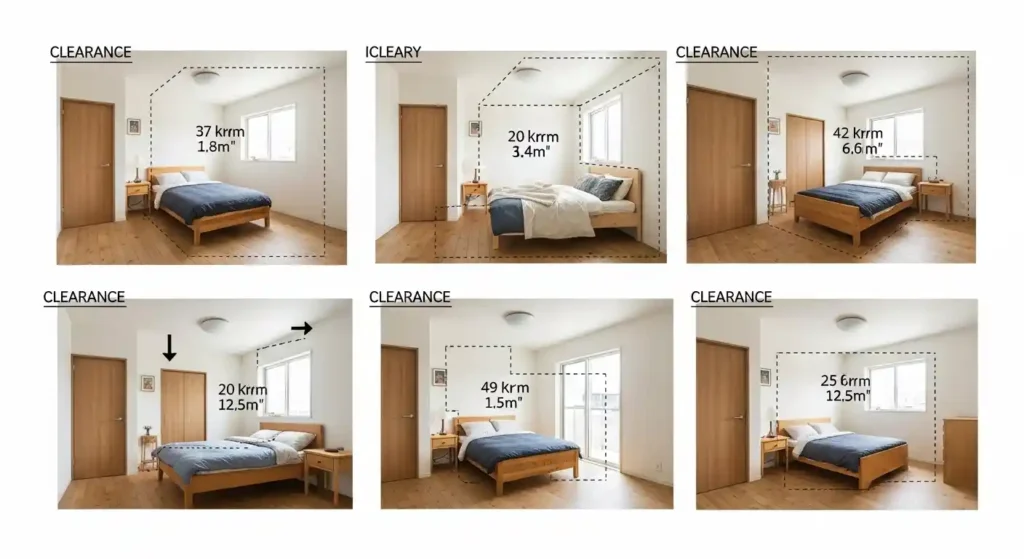 ROOM SIZE REQUIREMENTS FOR EACH BED SIZE
