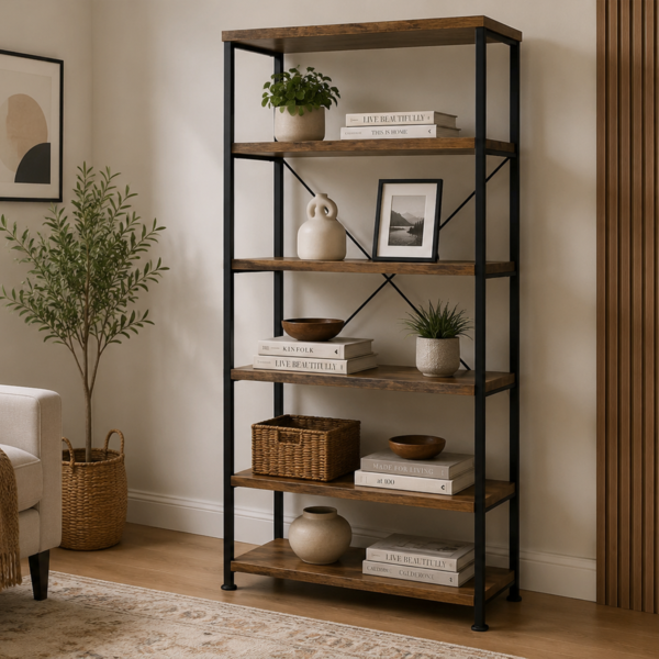 Analiese 801542 63-inch 4-shelf Bookshelf - Rustic Nutmeg