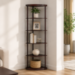 Bonwick 800279 72-inch 5-shelf Corner Bookshelf - Cappuccino