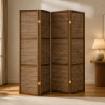 Browning 961638 4-panel Bamboo Room Divider Folding Screen - Walnut