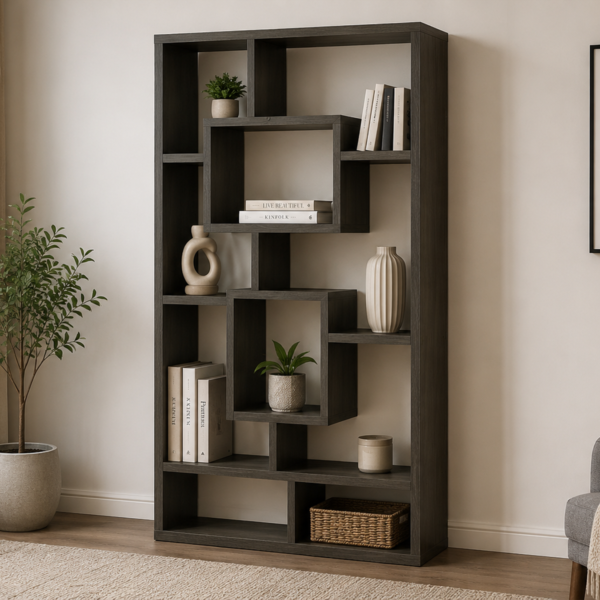 Corey 800512 71-inch 8-shelf Bookshelf - Weathered Grey