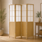 Edwards 960123 4-Panel Room Divider Folding Shoji Screen - Natural