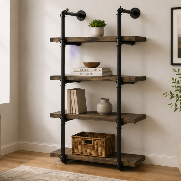 Elmcrest 804426 24-inch 4-shelf Wall Bookshelf - Rustic Oak