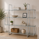 Elmer 801304 63-inch 5-shelf Bookshelf - Clear and Chrome