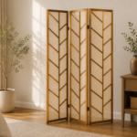 Mila 962923 3-Panel Room Divider Folding Shoji Screen - Walnut