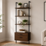 Owens 980074 96-inch 4-shelf Storage Wall Bookshelf - Walnut
