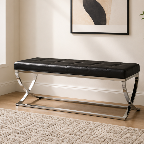 Perfect Bench in Front of Fireplace - Upholstered Bench