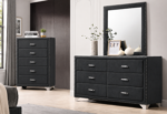 Melody 6-drawer Upholstered Dresser with Mirror Grey