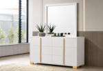 Marceline 6-drawer Dresser with Mirror White