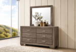 Kauffman 6-drawer Dresser with Mirror Brown