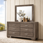 Kauffman 6-drawer Dresser with Mirror Brown