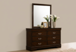 Louis Philippe 6-drawer Dresser with Mirror Dark Brown