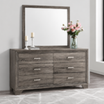 Wright 6-drawer Dresser and Mirror Brown