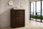 Kauffman 5-drawer Bedroom Chest Dark Brown