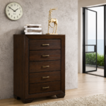 Kauffman 5-drawer Bedroom Chest Dark Brown