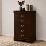 Louis Philippe 5-drawer Bedroom Chest Dark Brown