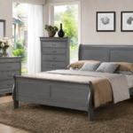 Louis Philippe King Sleigh Bed (Louis Philippe 1190 King Sleigh Bed - Grey)