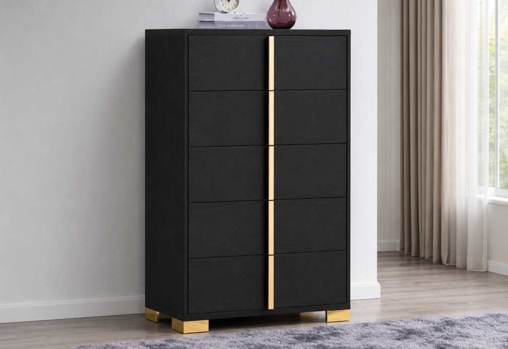 Marceline 5-drawer Bedroom Chest Black