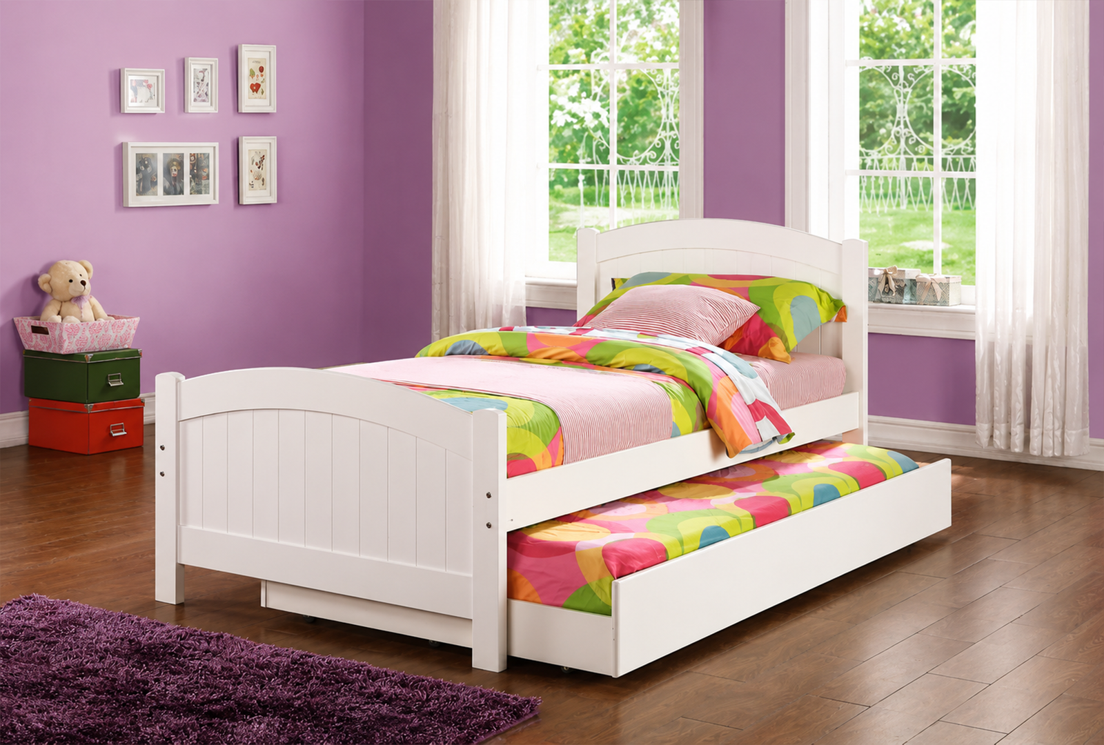 Amazon-Twin-Platfrom-Bed-With-Trundle-White Amazon Twin Platfrom Bed With Trundle White - Image 1