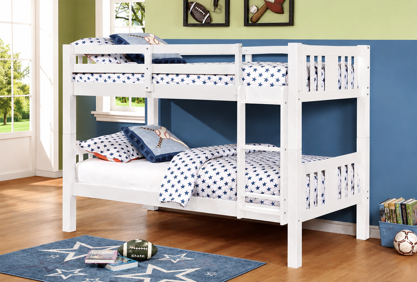 Ashmore 220110 TwinTwin Bunk Bed – White Ashmore 220110 Twin/Twin Bunk Bed - White - Image 1