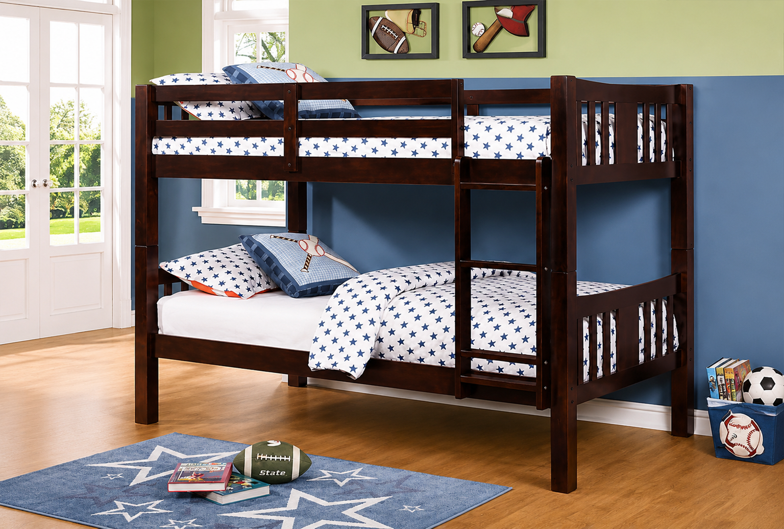 Ashmore-220310-Twin-orTwin-Bunk-Bed-–-Espresso Ashmore 220310 Twin/Twin Bunk Bed - Espresso - Image 1