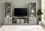 Burke 3-piece 59-inch TV Entertainment Center Grey Driftwood