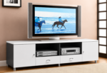 Burkett 2-door Engineered Wood 71-inch TV Stand White High Gloss