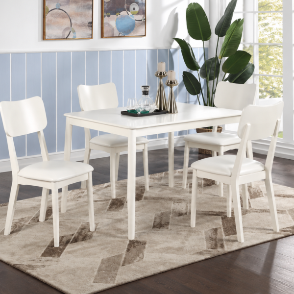 Berlin 5Pcs Dining Table Set in White